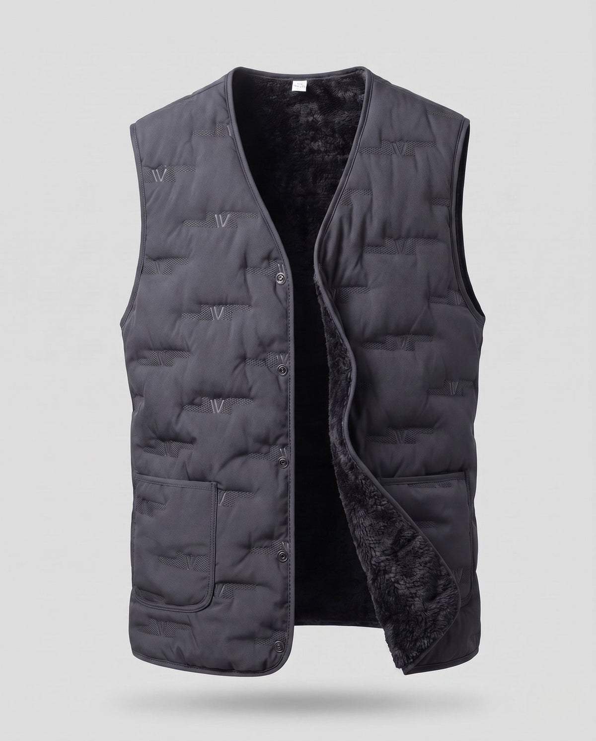 Thermojacke Weste Herren, Steppweste mit Teddyfutter 4