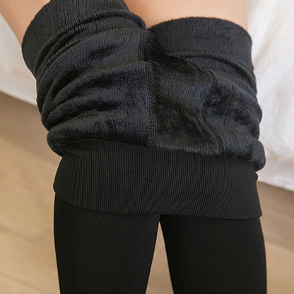 Thermoleggings Damen aus Fleece, blickdichte Winterleggings 3