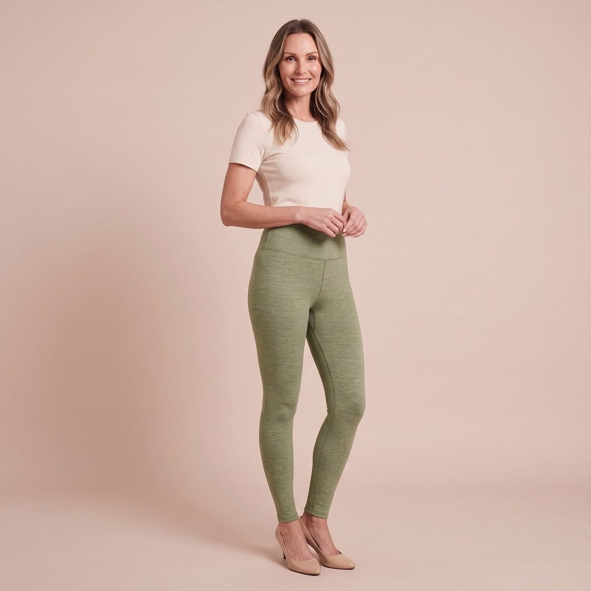 Thermoleggings Damen mit Fleece Futter und hohem Bund 1