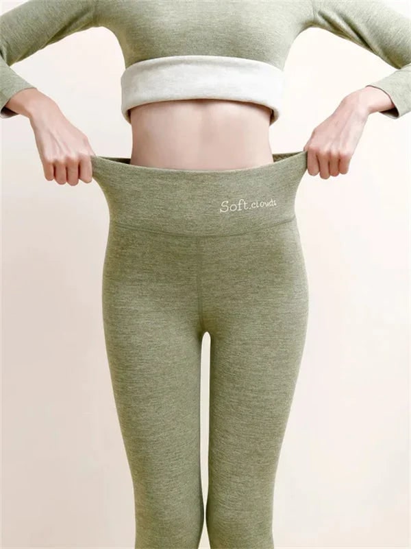 Thermoleggings Damen mit Fleece Futter und hohem Bund 2