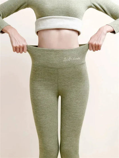 Thermoleggings Damen mit Fleece Futter und hohem Bund 2