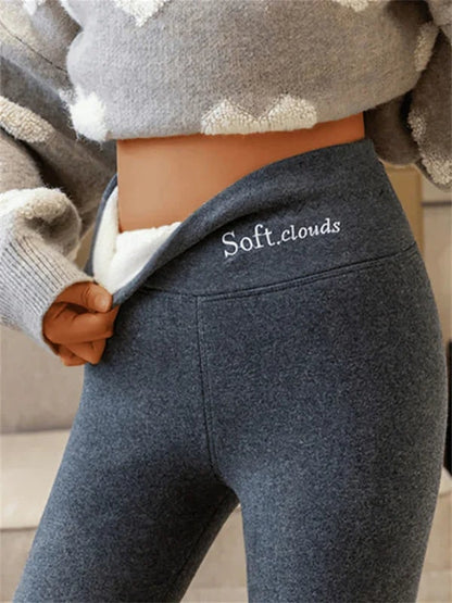 Thermoleggings Damen mit Fleece Futter und hohem Bund 3