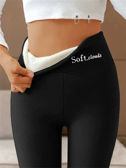 Thermoleggings Damen mit Fleece Futter und hohem Bund 4