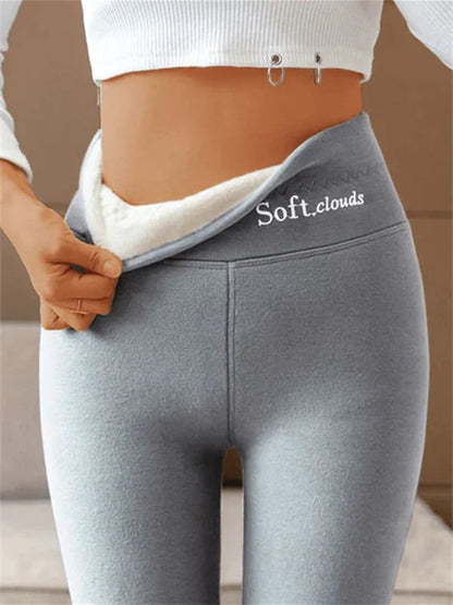 Thermoleggings Damen mit Fleece Futter und hohem Bund 5