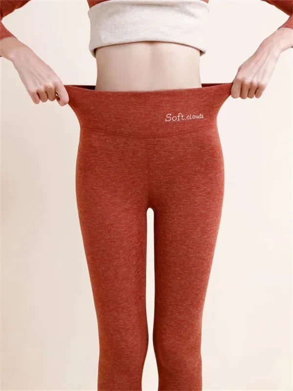 Thermoleggings Damen mit Fleece Futter und hohem Bund 8