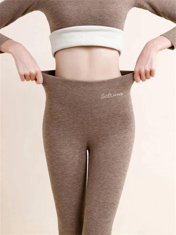 Thermoleggings Damen mit Fleece Futter und hohem Bund 9