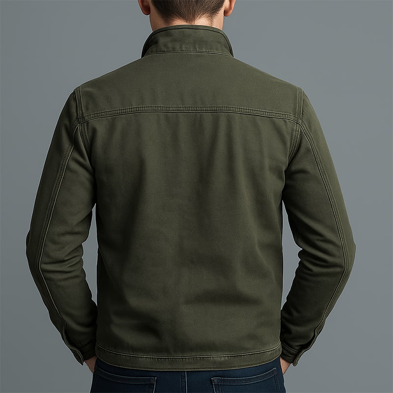Vintage Jacke Herren, Zip Jacke mit Stehkragen und Taschen 3
