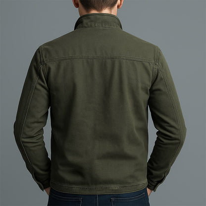 Vintage Jacke Herren, Zip Jacke mit Stehkragen und Taschen 3