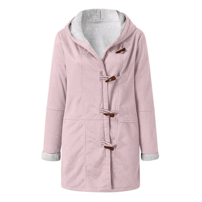 Dufflecoat Damen Wildlederoptik mit Teddyfutter und Kapuze 3