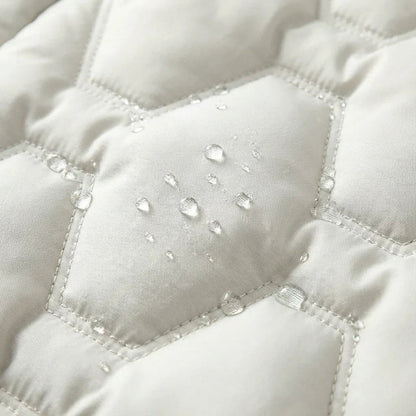 Langer Steppmantel Damen mit Kapuze, warm und wasserdicht 8