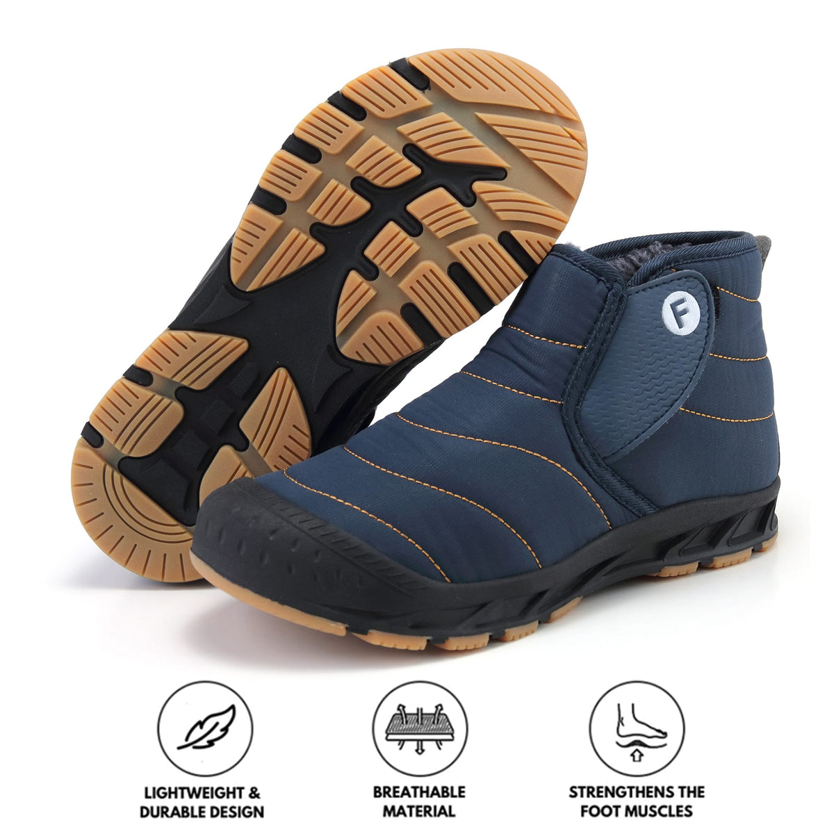 Schneestiefel Damen in Dunkelblau mit Profilsohle