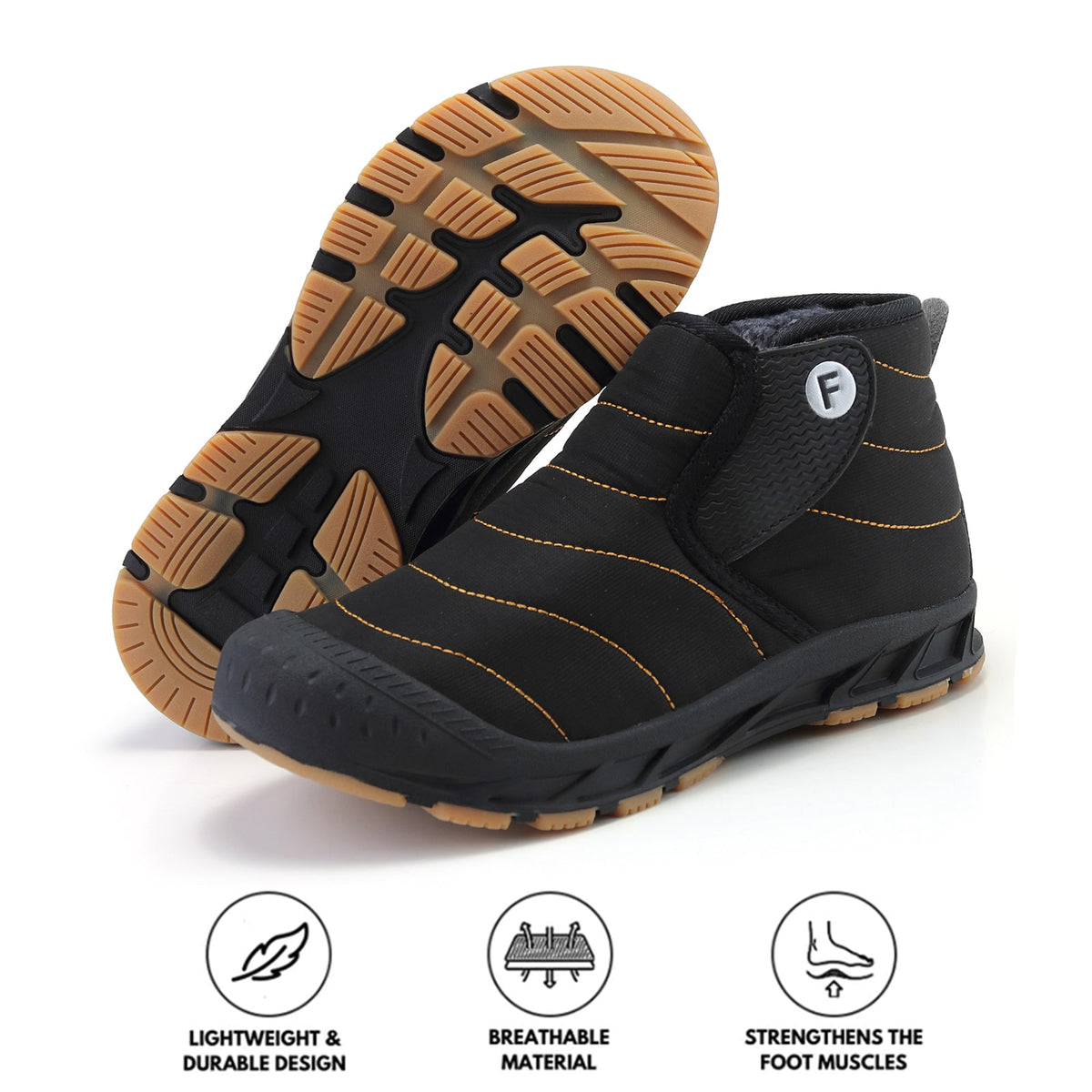 Schneestiefel Damen in Schwarz mit Profilsohle