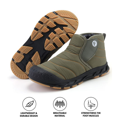 Schneestiefel Damen in Armeegrün mit Profilsohle