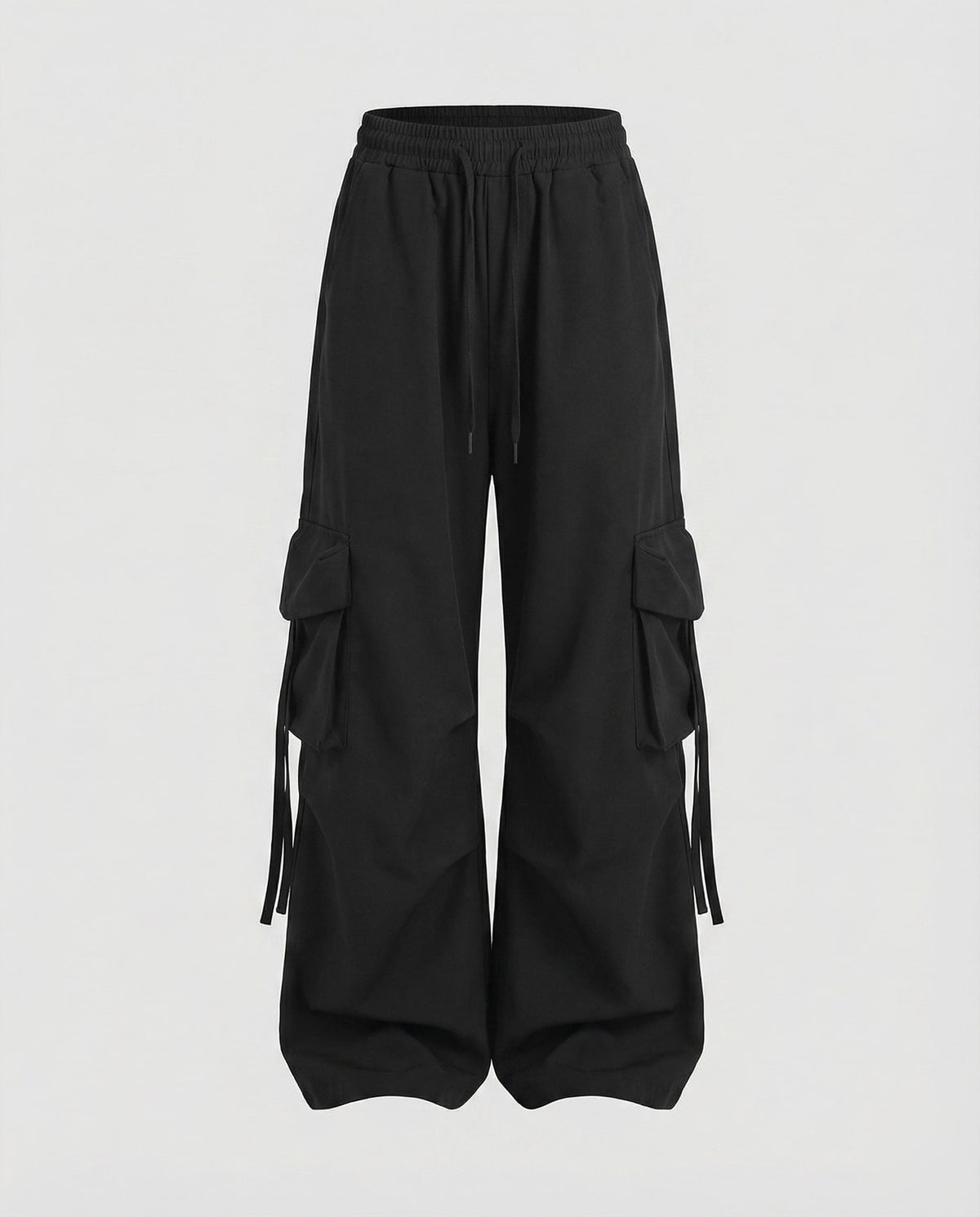 Baggy Cargohose Damen weit mit Tunnelzug und Bindebändern 2