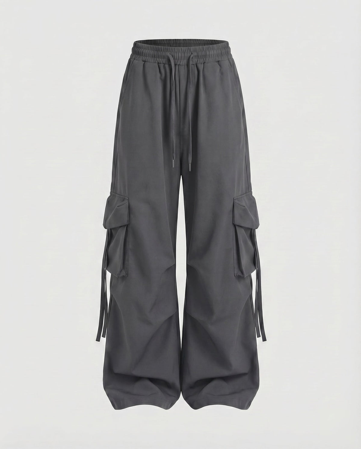 Baggy Cargohose Damen weit mit Tunnelzug und Bindebändern 4