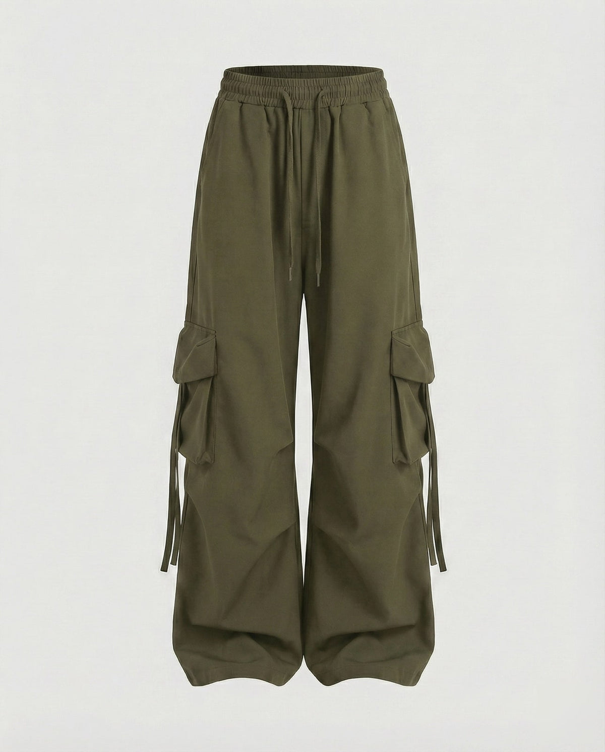 Baggy Cargohose Damen weit mit Tunnelzug und Bindebändern 5
