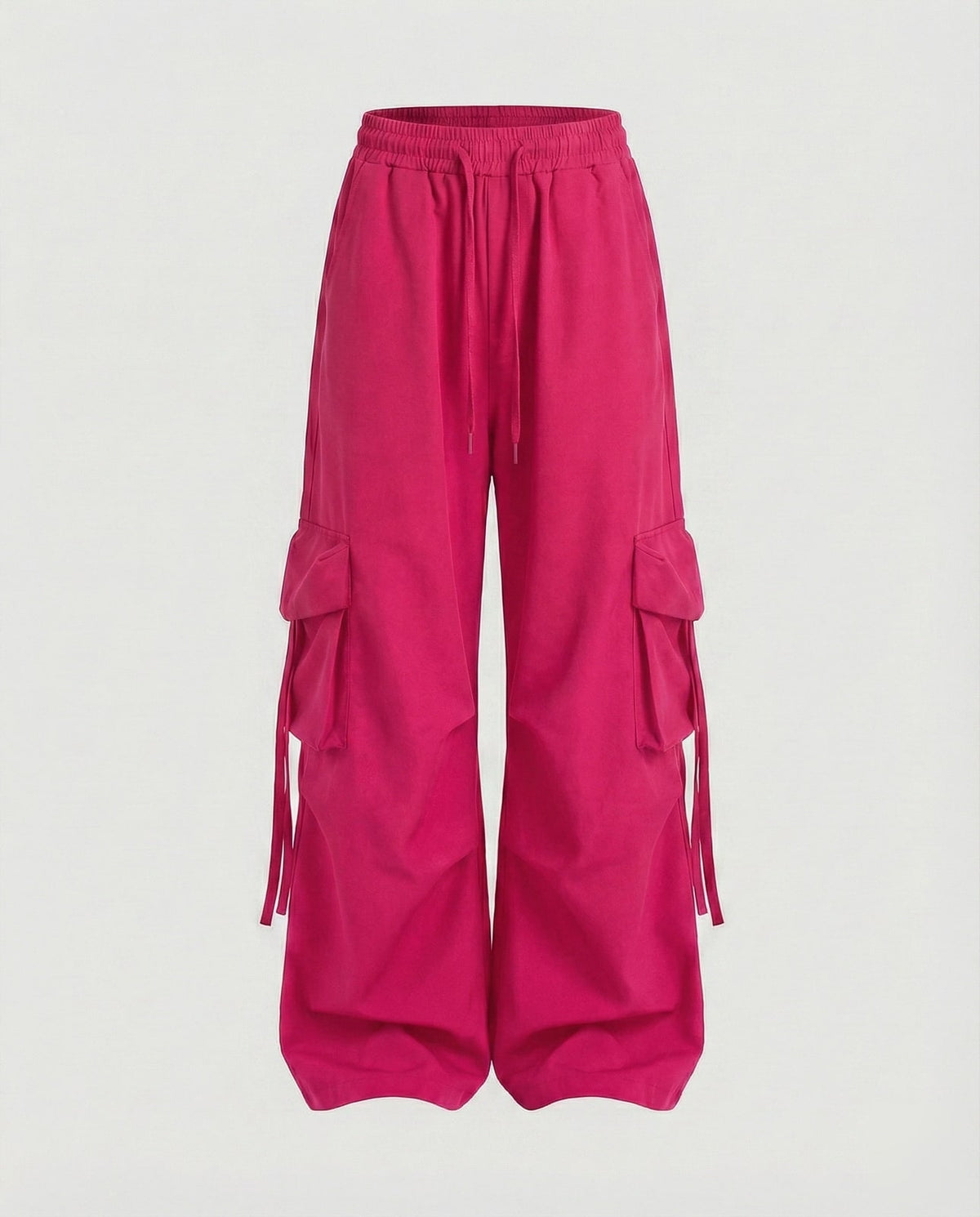 Baggy Cargohose Damen weit mit Tunnelzug und Bindebändern 8