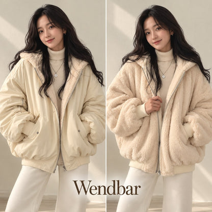Beige Wendejacke beide Seiten 7