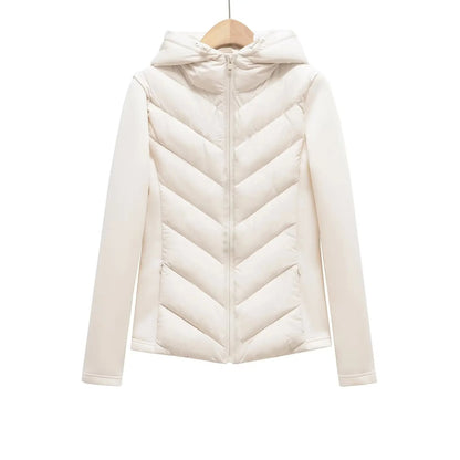 Winterjacke Damen leicht in Cremeweiß