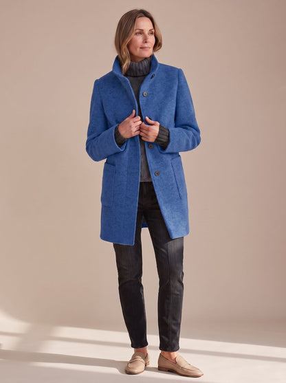 Wintermantel mit Stehkragen in Blau