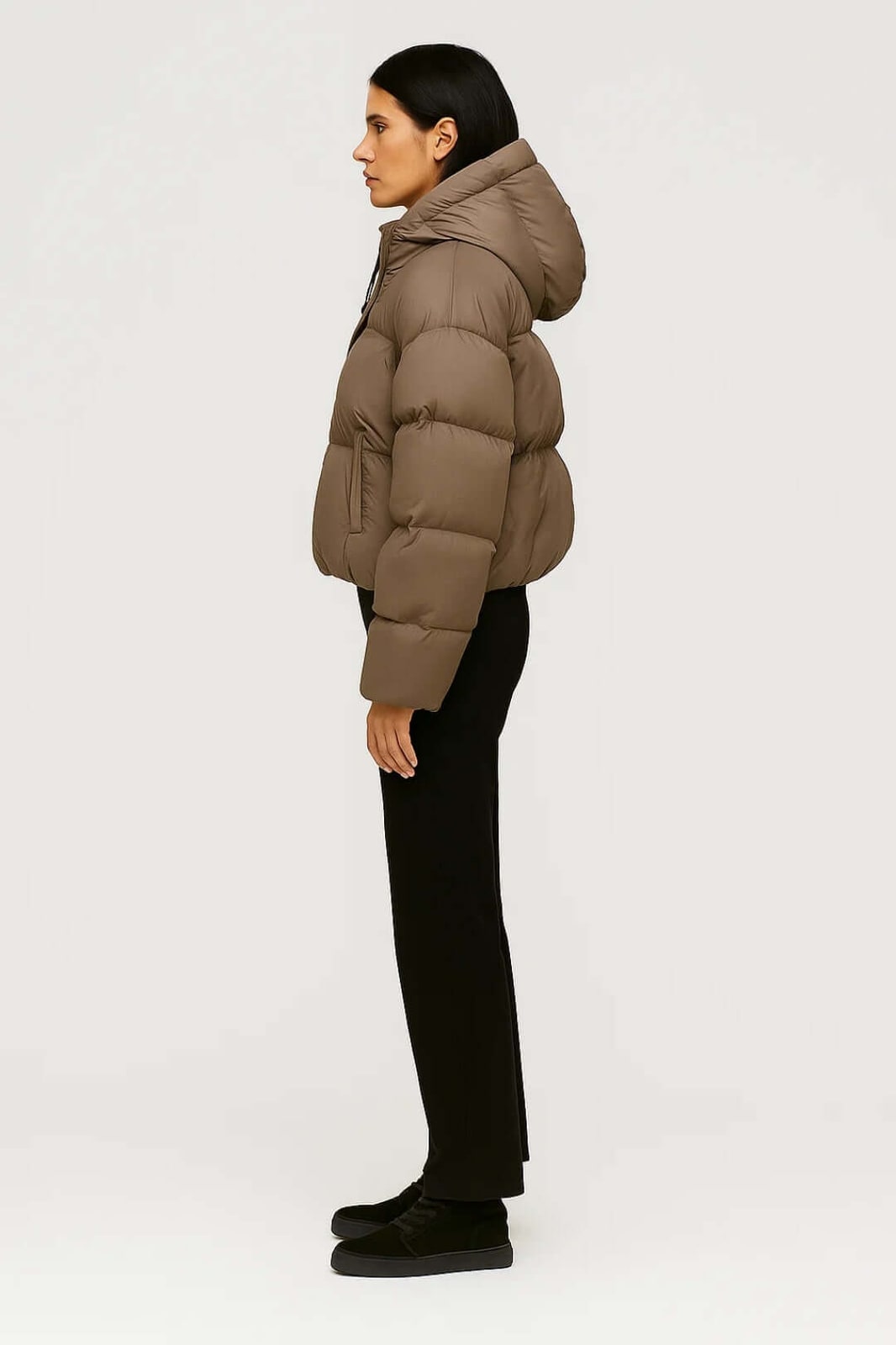 Winterparka Damen kurz mit Kapuze, Oversize Winterjacke 3