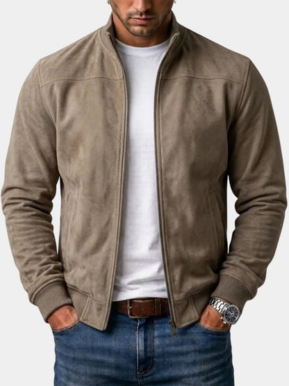 Zip Cardigan Bomberjacke für Herren aus Wildleder, weitere Ansicht