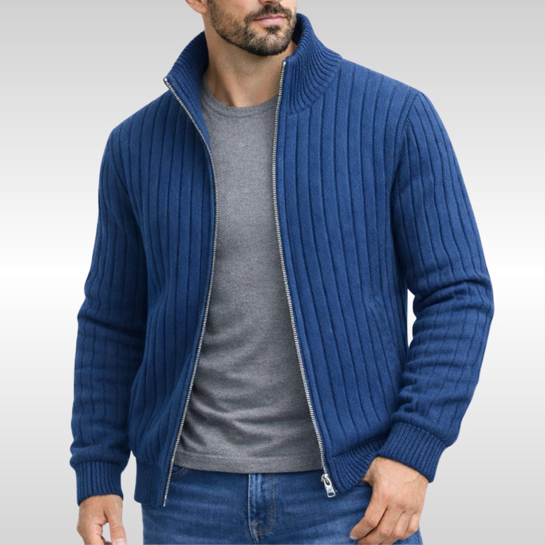 Zip Cardigan für Herren in Blau